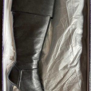 Enzo Angiolini Truthful tall black leather heeled boots
